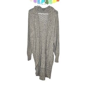 Eddie Bauer Open Front Knitted Gray Grey Cardigan Duster Size 2x plus size